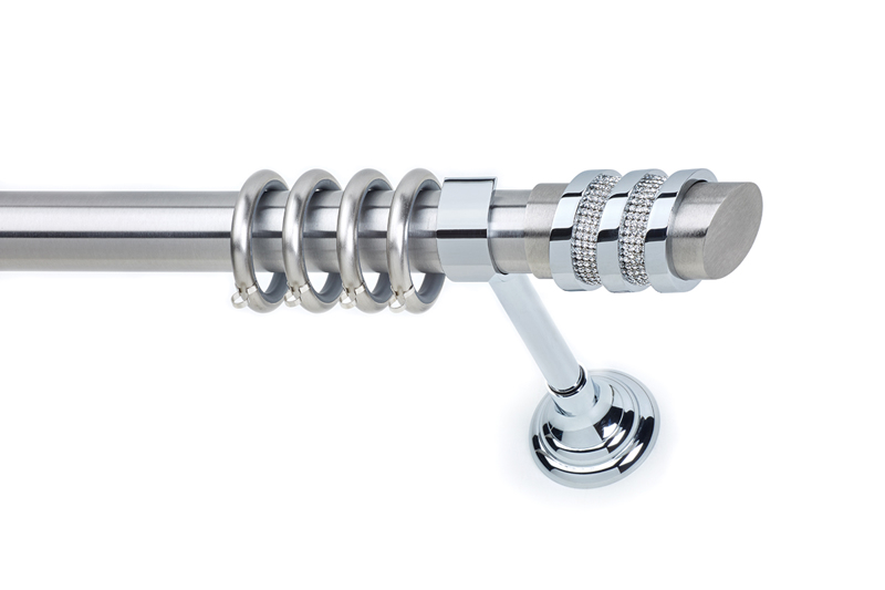 Anartisi Κουρτινόξυλο Φ35 Status Strass Νίκελ Σατινέ/Χρ